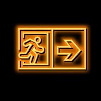 emergency exit neon glow icon illustration vector