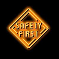 safety road sign neon glow icon illustration vector