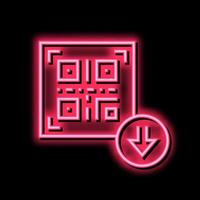 bar code for download neon glow icon illustration vector