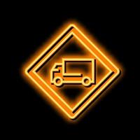 truck road sign neon glow icon illustration vector