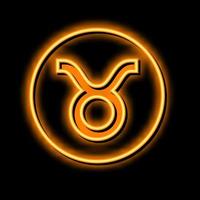 taurus zodiac neon glow icon illustration vector