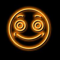 happy emoji neon glow icon illustration vector