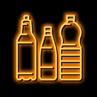 bottle packaging plastic waste neon glow icon illustration vector