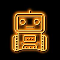smart robot neon glow icon illustration vector