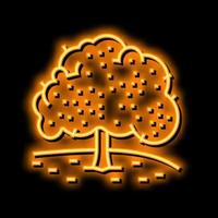 Cereza árbol neón resplandor icono ilustración vector