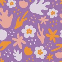 Cute abstract seamless pattern with organic shapes vector