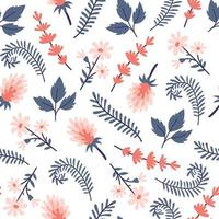 Floral seamless pattern with forest herbs vector