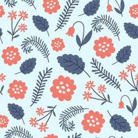 Folk floral seamless pattern vector