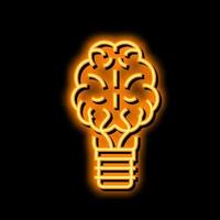 brainstorm light bulb neon glow icon illustration vector