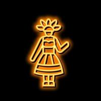 fiesta woman neon glow icon illustration vector