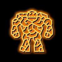 stone monster neon glow icon illustration vector