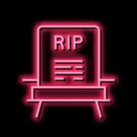 rip gravestone neon glow icon illustration vector