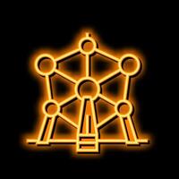 atomium monument neon glow icon illustration vector