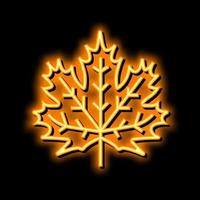 maple leaf neon glow icon illustration vector