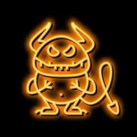 small monster neon glow icon illustration vector