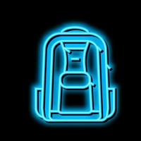 backpack rucksack bag neon glow icon illustration vector
