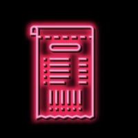 qr code on receipt neon glow icon illustration vector