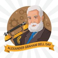 Alexander Graham Bell Day Greetings Concept vector