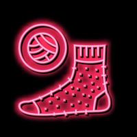 wool material sock neon glow icon illustration vector