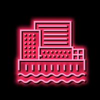 city port neon glow icon illustration vector