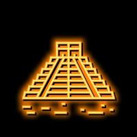 chichen itza neon glow icon illustration vector