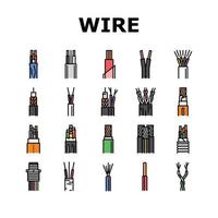 cable cable tecnología conexión íconos conjunto vector