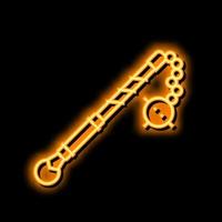 flail medieval weapon neon glow icon illustration vector