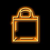 shopper bag neon glow icon illustration vector