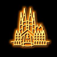 sagrada familia neon glow icon illustration vector