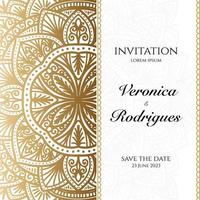 elegant square wedding invitation template vector