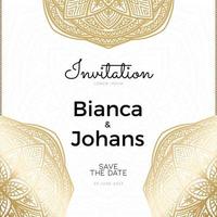 wedding invitation template with mandala decoration vector