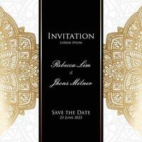 wedding invitation template with ornament background vector