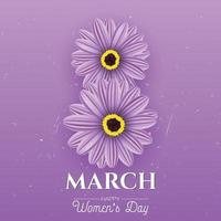 March 8 happy women's day floral greeting template vector