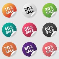 Set of sale discount tag stickers pack vector