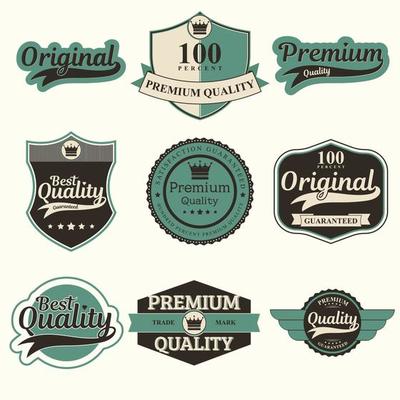 Vintage collection of sale label set design elements vector