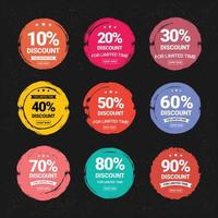 Set of grunge brush sale tags badges sticker vector