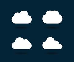 Cloud Icon Vector. Cloud sign on dark blue background vector