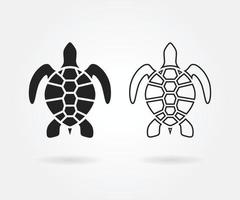 Vector of turtle design on a white background. Line art turtle vector icon