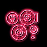 bearing replacement neon glow icon illustration vector