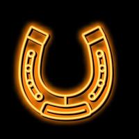 horseshoe tool neon glow icon illustration vector