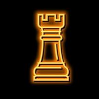 elephant chess neon glow icon illustration vector