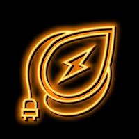 energy leaf neon glow icon illustration vector