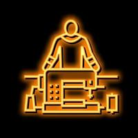 sewing alteration specialist neon glow icon illustration vector