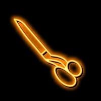 scissors tool neon glow icon illustration vector