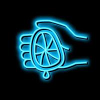 lemon juice add neon glow icon illustration vector