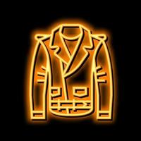 leather jacket clothes neon glow icon illustration vector