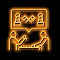 chess game playing gamer neon glow icon illustration vector