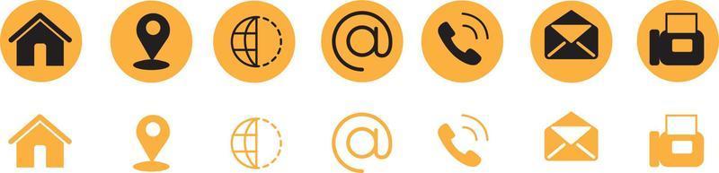 Contact shadow. Set of communication icons set modern button. Vector