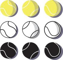 conjunto de amarillo, verde y negro volumen tenis pelotas en blanco antecedentes. vector diseño. Deportes, aptitud física, actividad vector ilustración. vector elementos de equipo para tenis. realista color versión.