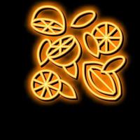 composition lemon neon glow icon illustration vector